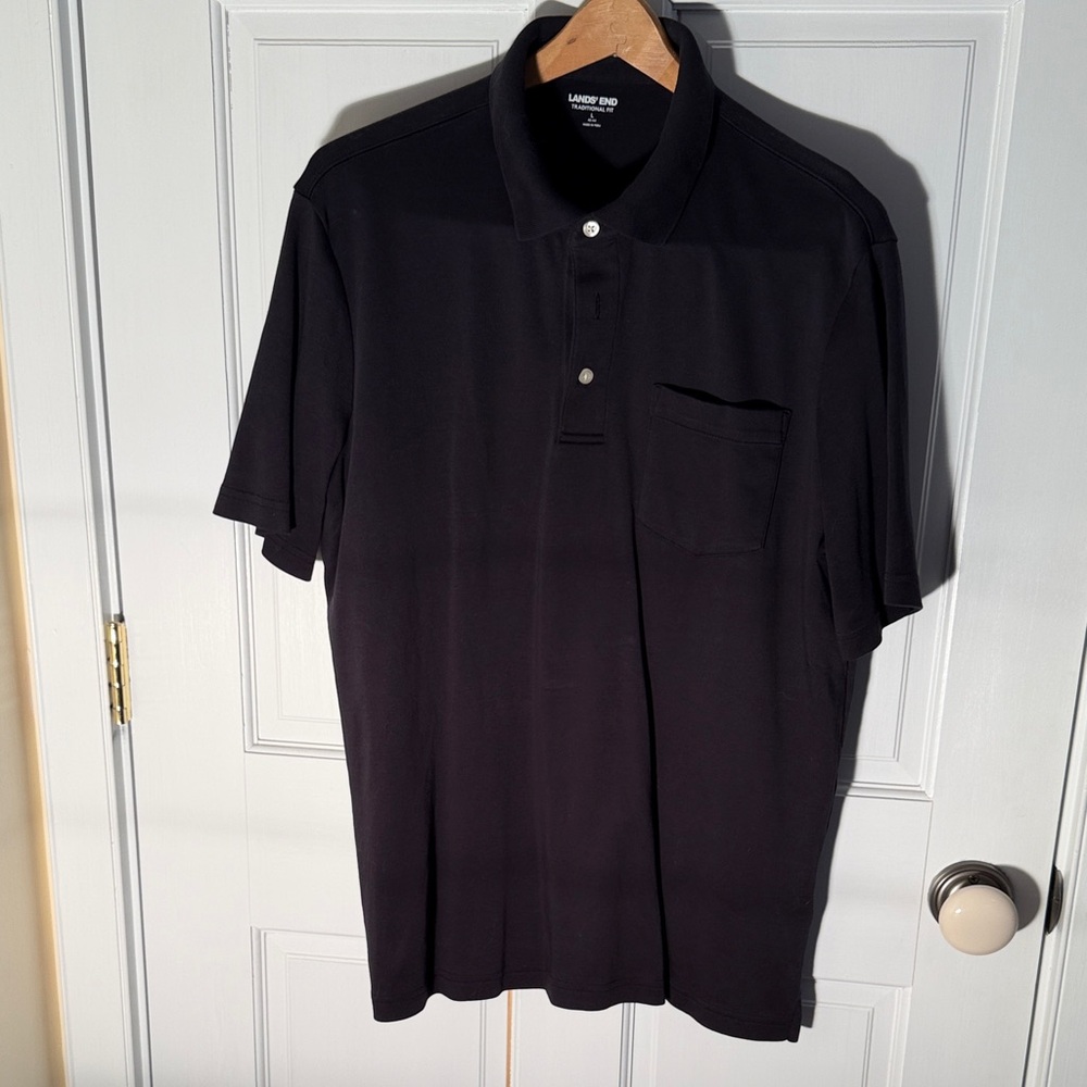 Lands' End Men's Classic Black Polo